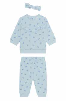 PL Baby by Petit Lem Fleece Sweatshirt, Joggers & Headband Set