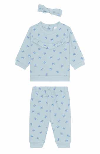 PL Baby by Petit Lem Fleece Sweatshirt, Joggers & Headband Set