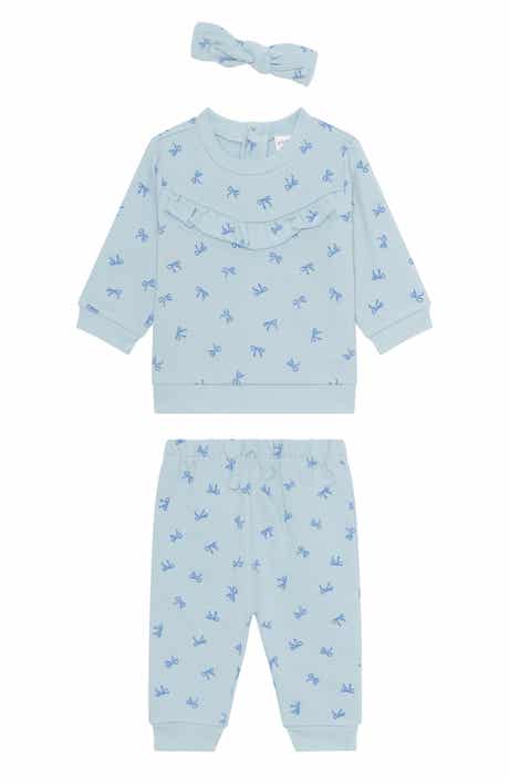 PL Baby by Petit Lem Fleece Sweatshirt, Joggers & Headband Set