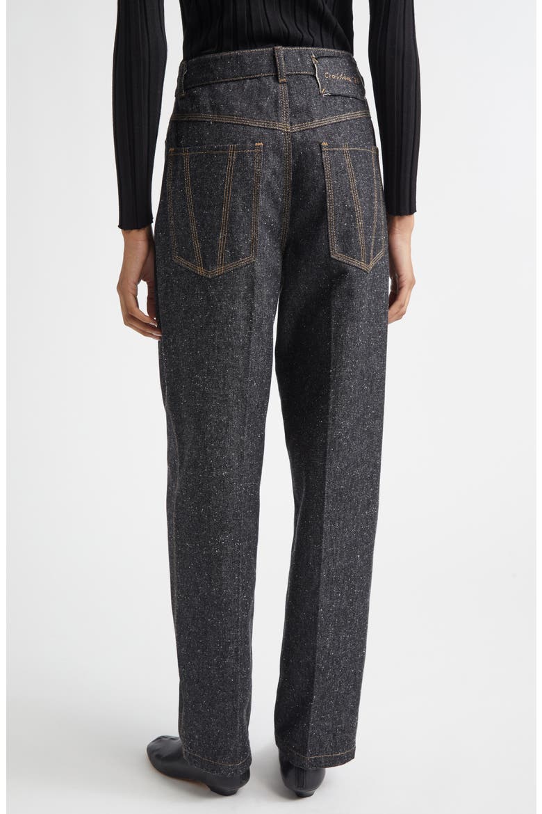 Borrowed High Waist Dark Denim Barrel Leg Pants, Alternate, color, INDIGO RAW