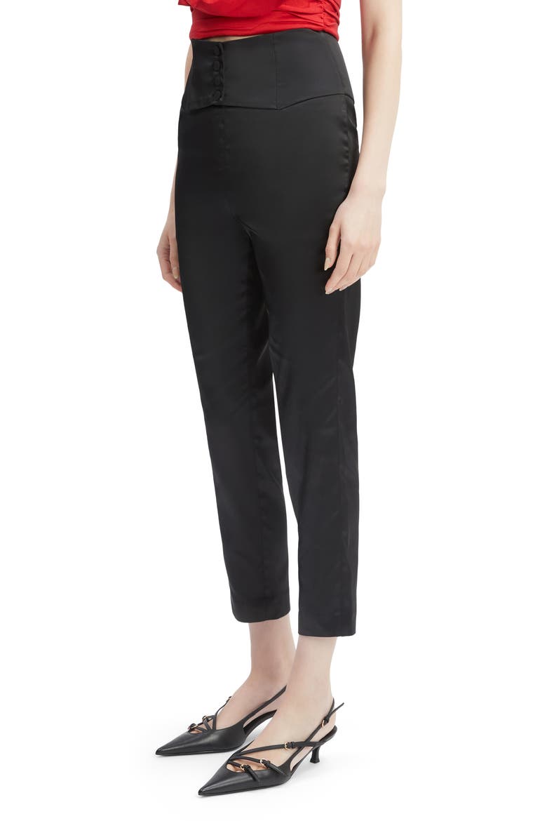 Satin Corset Pants, Alternate, color, BLACK