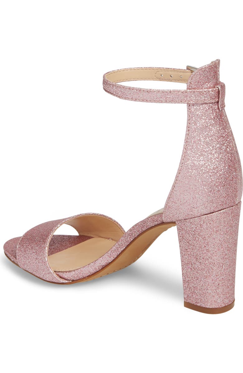 Vince Camuto Corlina Ankle Strap Sandal, Alternate, color, Pink Glitter Fabric