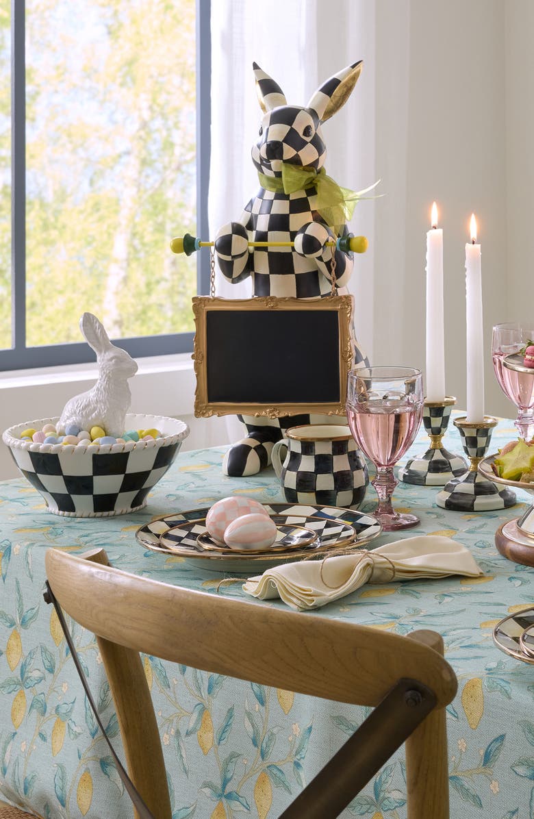 MACKENZIE CHILDS Courtly Check Menu Rabbit, Alternate, color, Black/ White