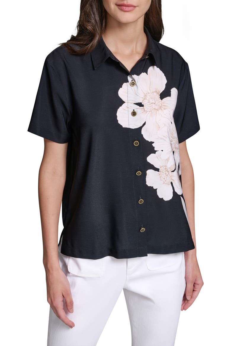 Floral Print Woven Shirt, Main, color, MIDNIGHT/ NAVY MULTI