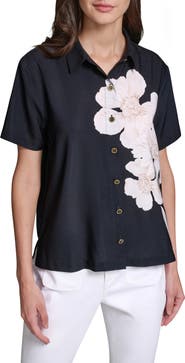 KARL LAGERFELD PARIS Floral Print Woven Shirt