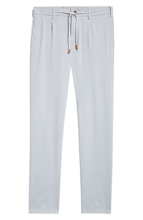 Eleventy Pleated Drawstring Waist Stretch Cotton Blend Pants In 08 Denim