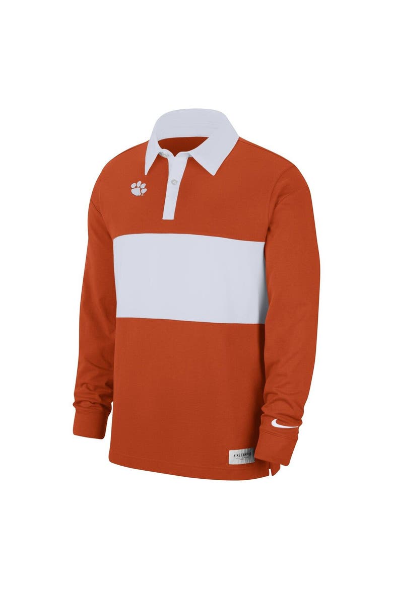 Men's Nike Orange Clemson Tigers Striped Long Sleeve Polo, Alternate, color, Orange