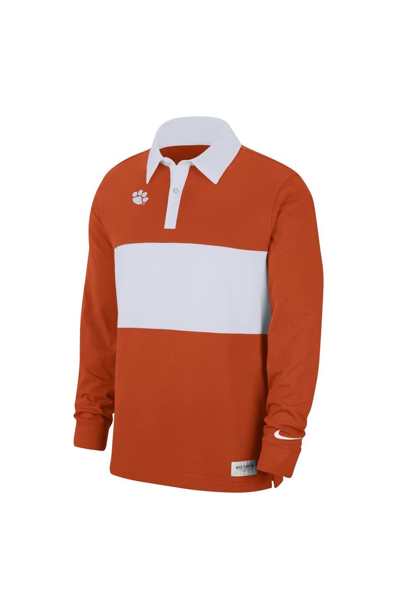 Nike Men's Nike Orange Clemson Tigers Striped Long Sleeve Polo, Alternate, color,