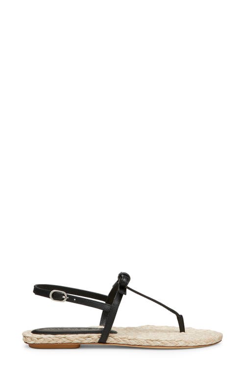 Stuart Weitzman Felicity Espadrillas Thong Sandals In Black/natural