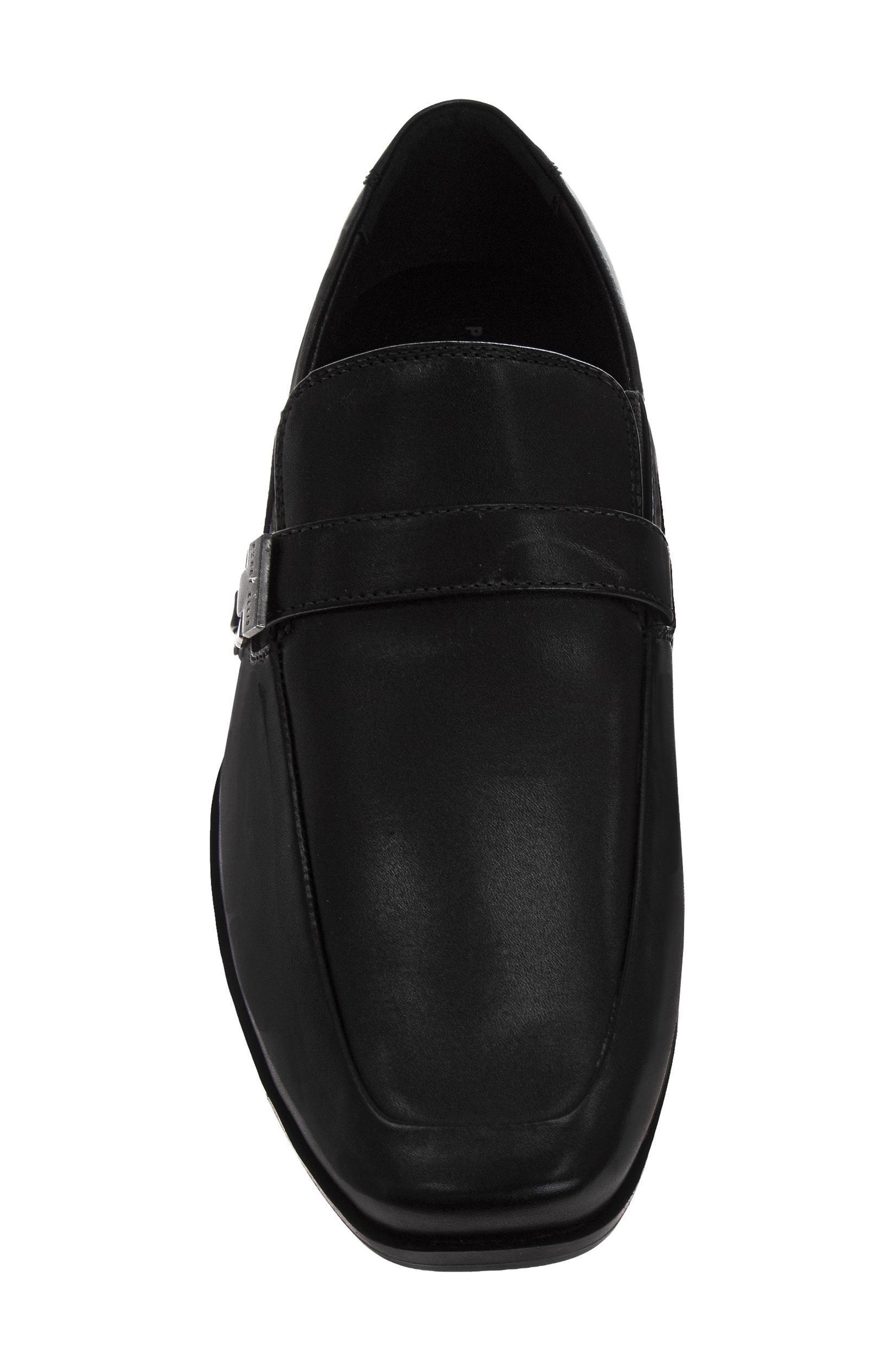 Faux Leather Dress Slip-On, Alternate, color, BLACK