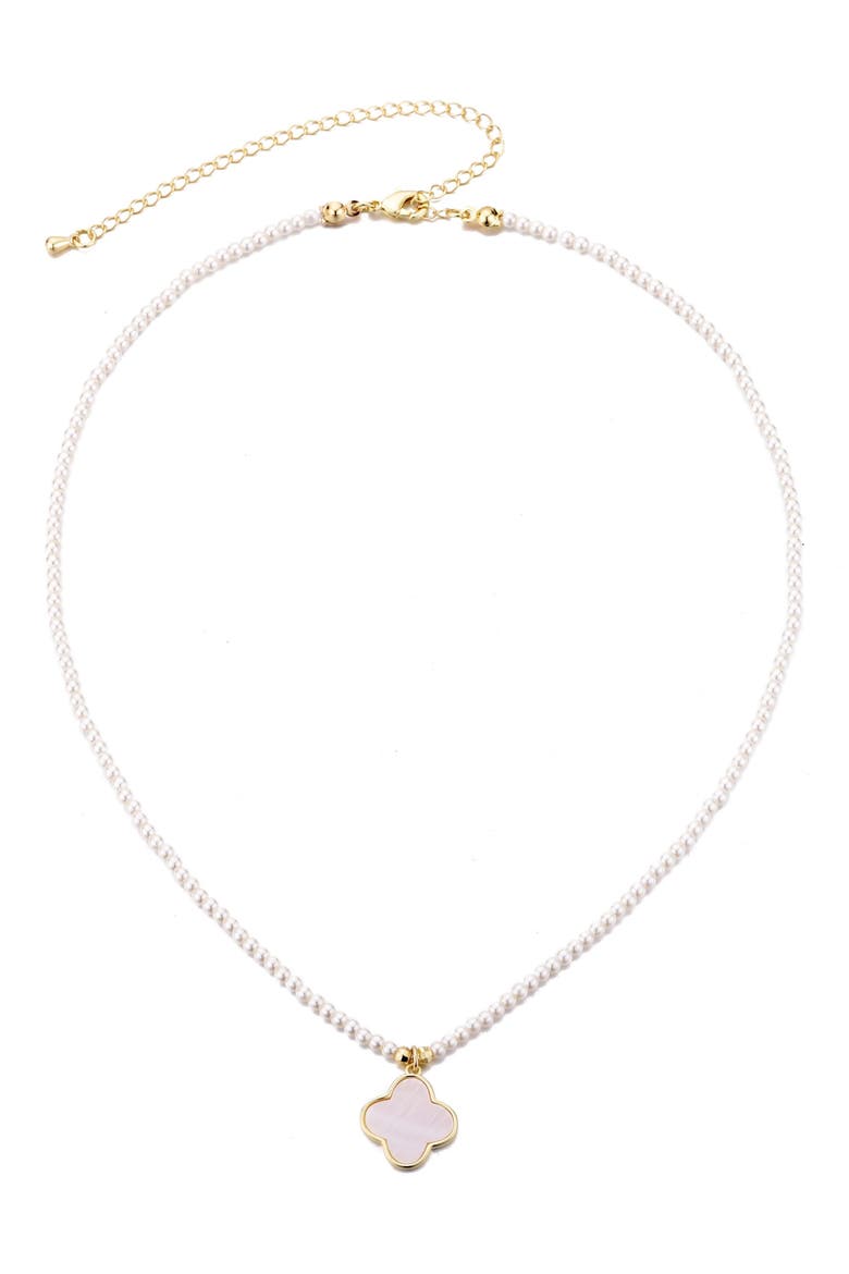 Faux Pearl Necklace, Alternate, color, WHITE