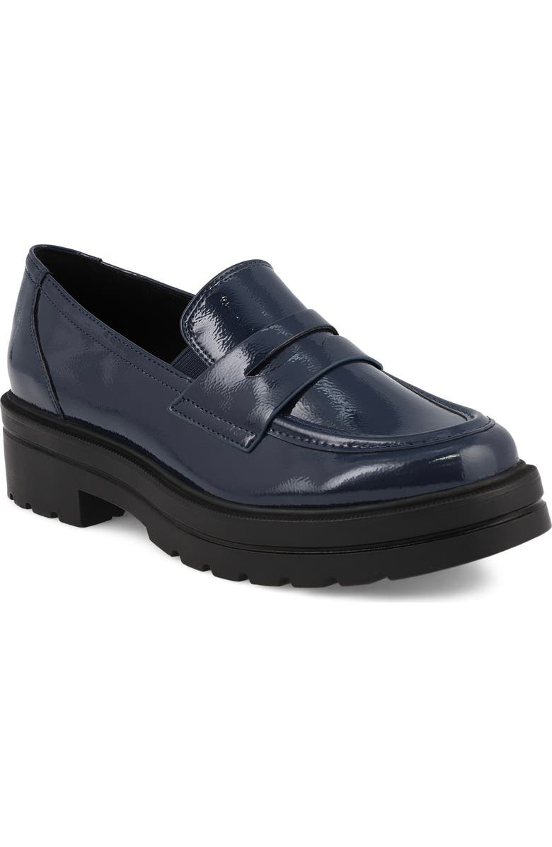 MIA Yoani Lug Sole Penny Loafer, Main, color, Navy