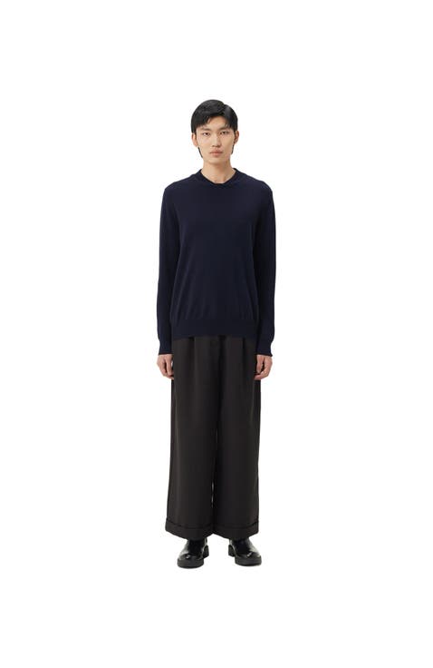 Double-Neckline Cashmere Sweater