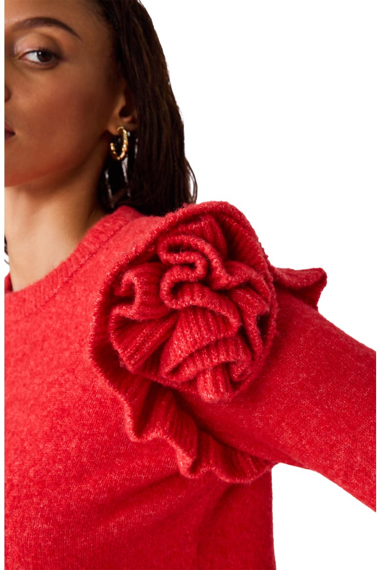 Nadine Ruffle Shoulder Sweater, Alternate, color, BAKED APPLE