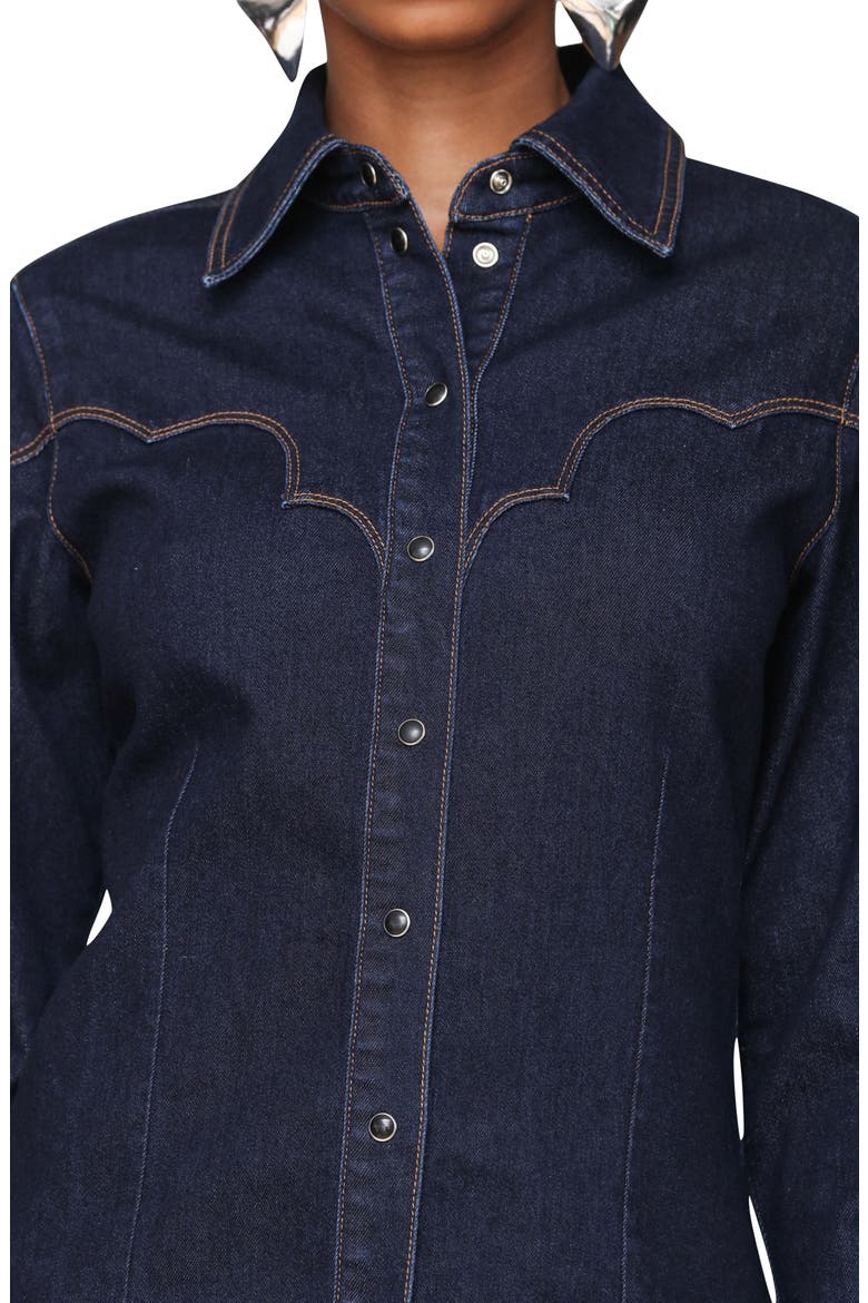 Western Denim Shirt, Alternate, color, FELL WASH