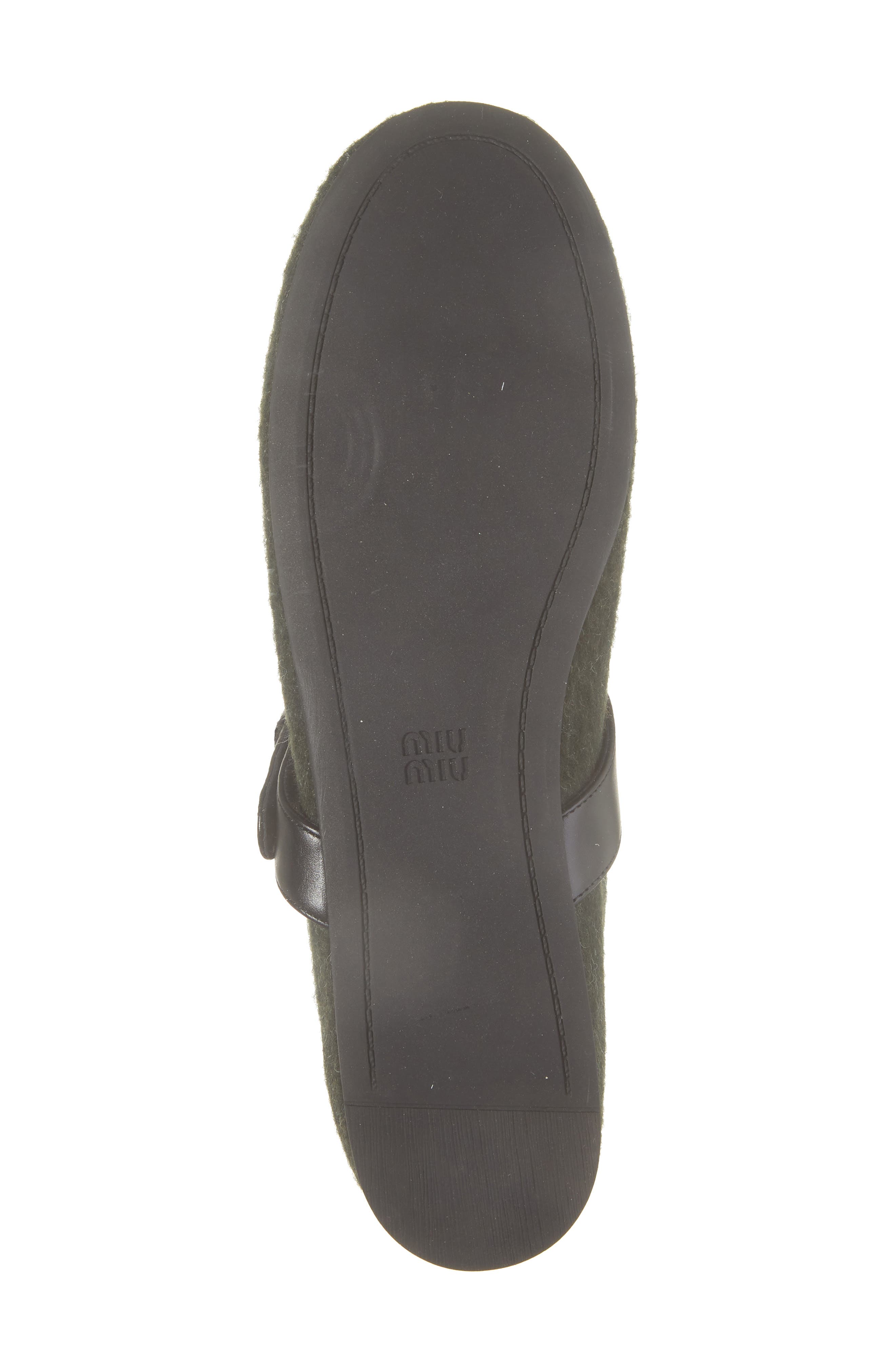 Virgin Wool Flannel Mary Jane Ballet Flat, Alternate, color, LODEN