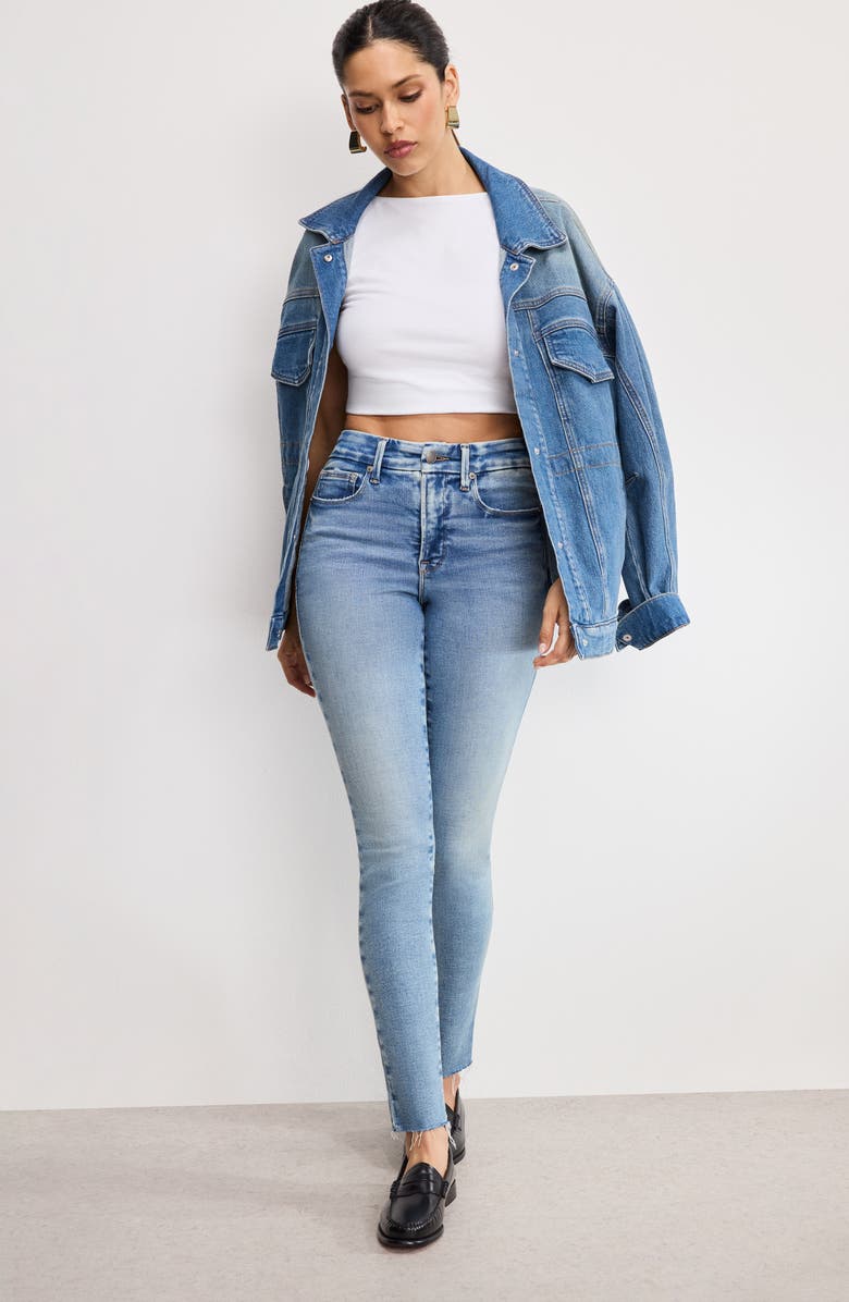 Good American Soft Tech Skinny Jeans, Alternate, color, Indigo1076