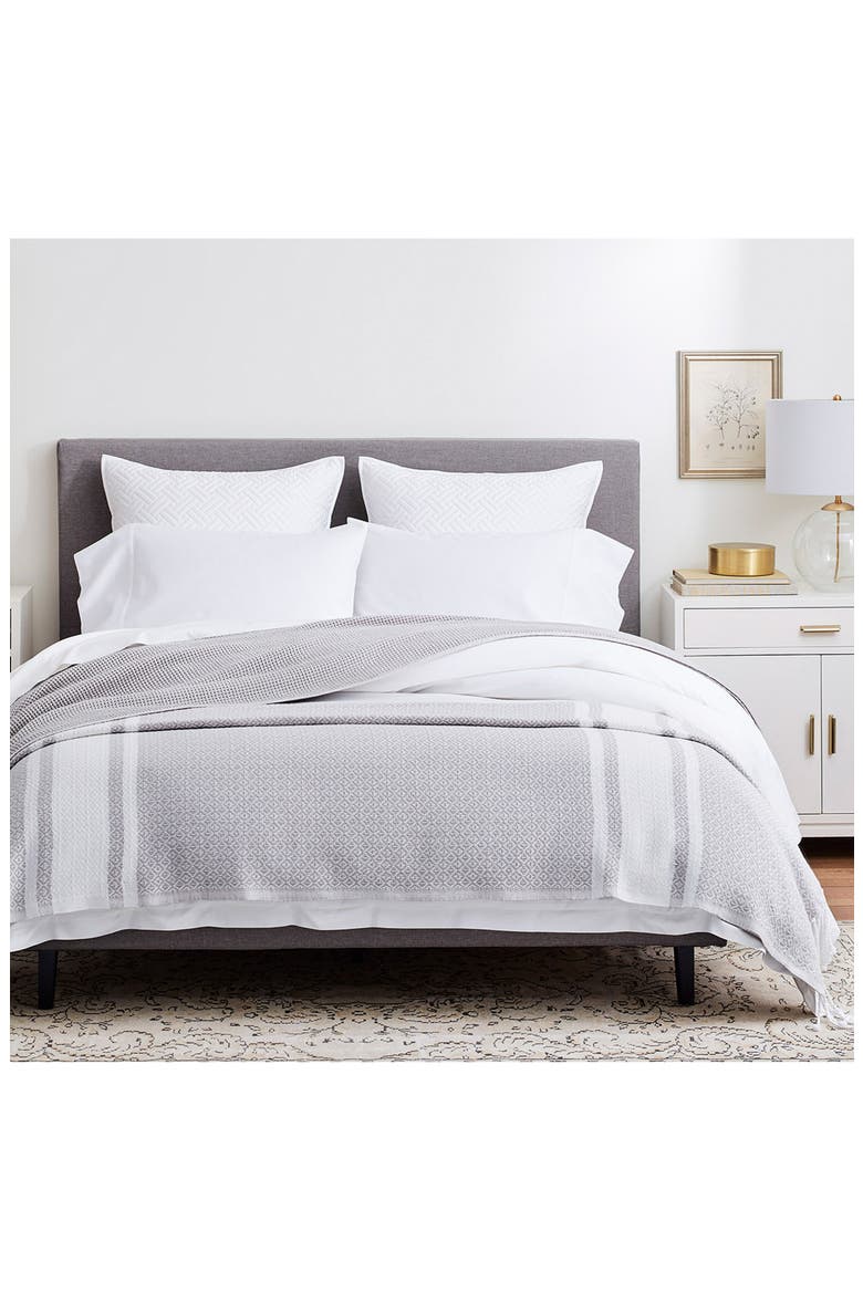 Adirondack Organic Cotton Throw Blanket, Alternate, color, PEWTER-WHITE