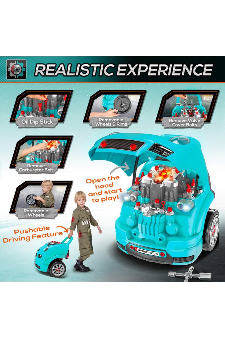 Mechanic Kids Truck Engine Toy Set, Alternate, color, Teal