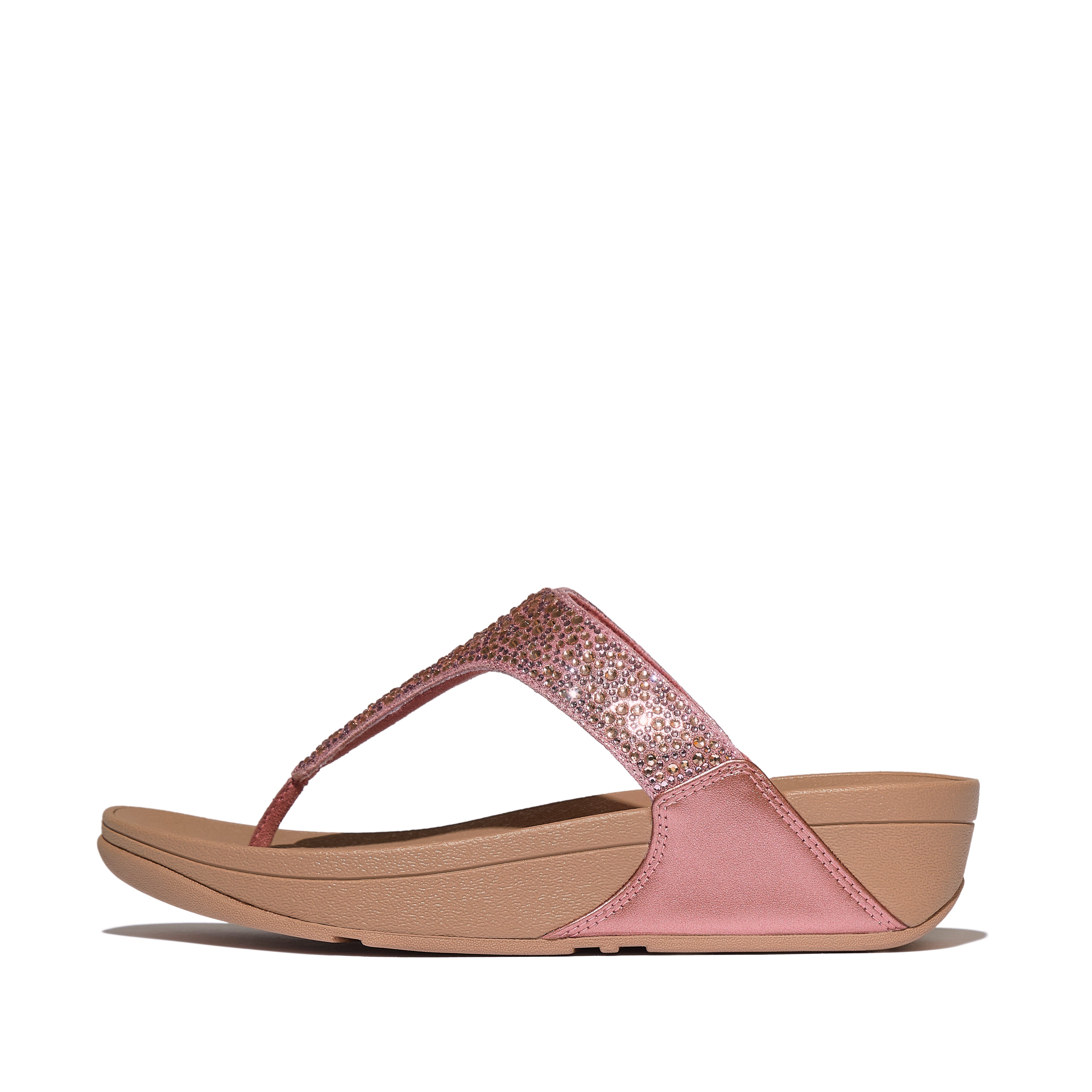 Lulu Crystal Mix Met Sandal, Alternate, color, Metallic Rust Rose