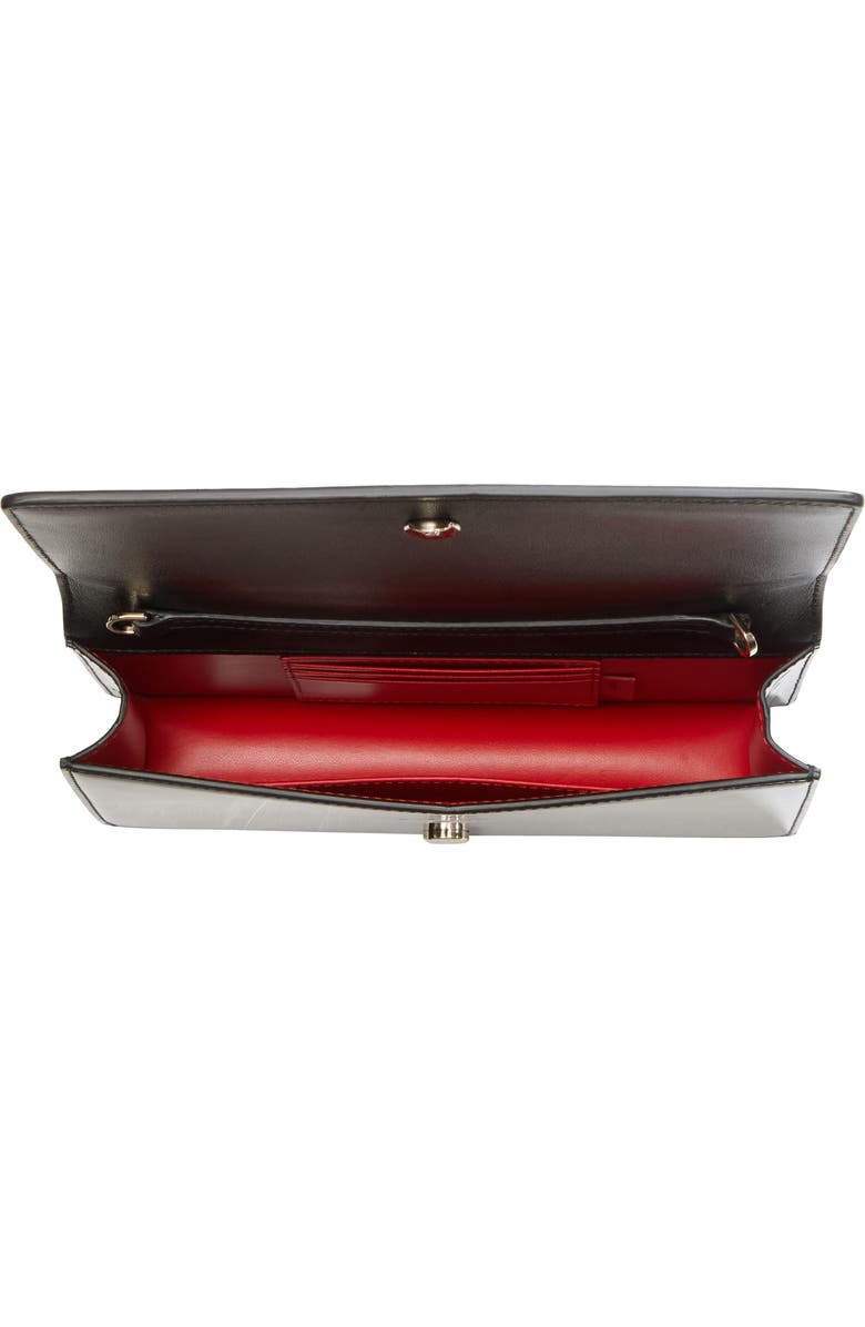 Christian Louboutin Bettina Patent Leather Clutch, Alternate, color, Black/ Gold