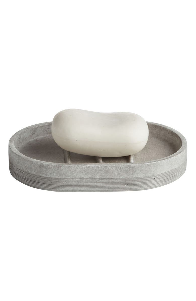 ROSELLI TRADING COMPANY City Line Soap Dish, Alternate, color, Grey