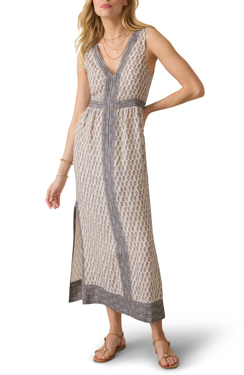 Faherty Macey Sleeveless Linen Maxi Dress, Main, color, Summer Pearl Blossom