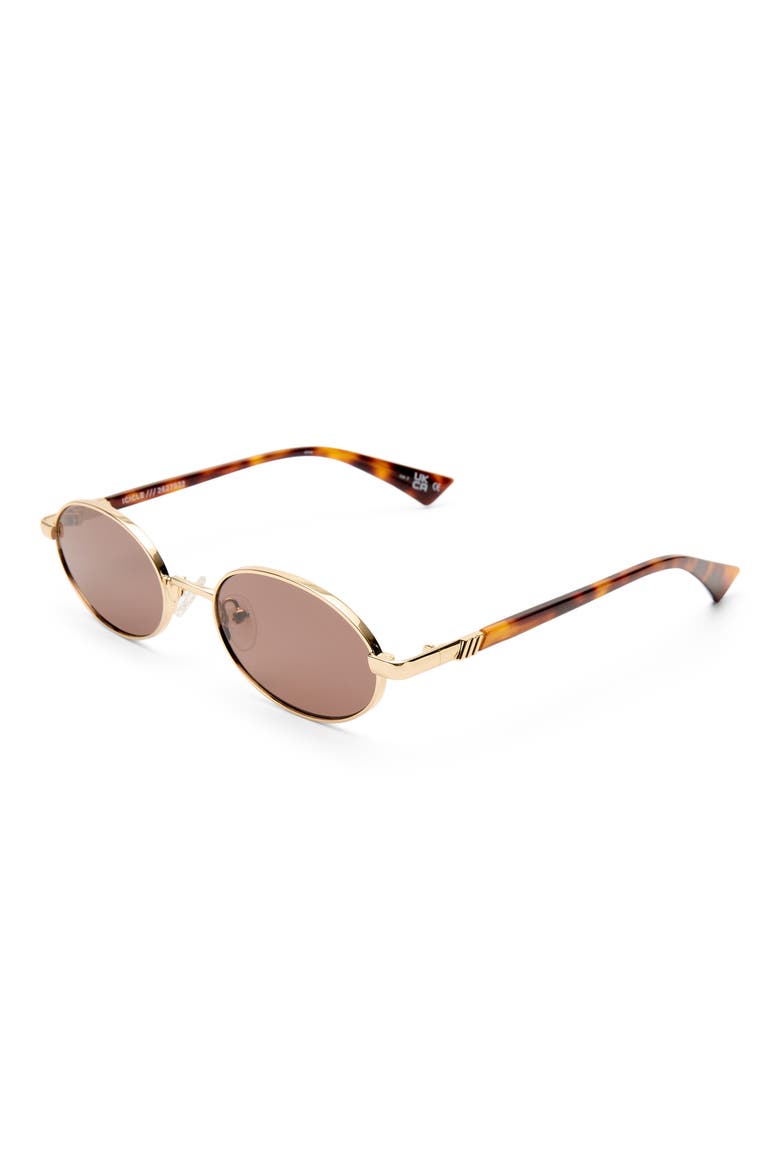 55mm Icicle Oval Sunglasses, Alternate, color, BRIGHT GOLD / SMOKEY BROWN