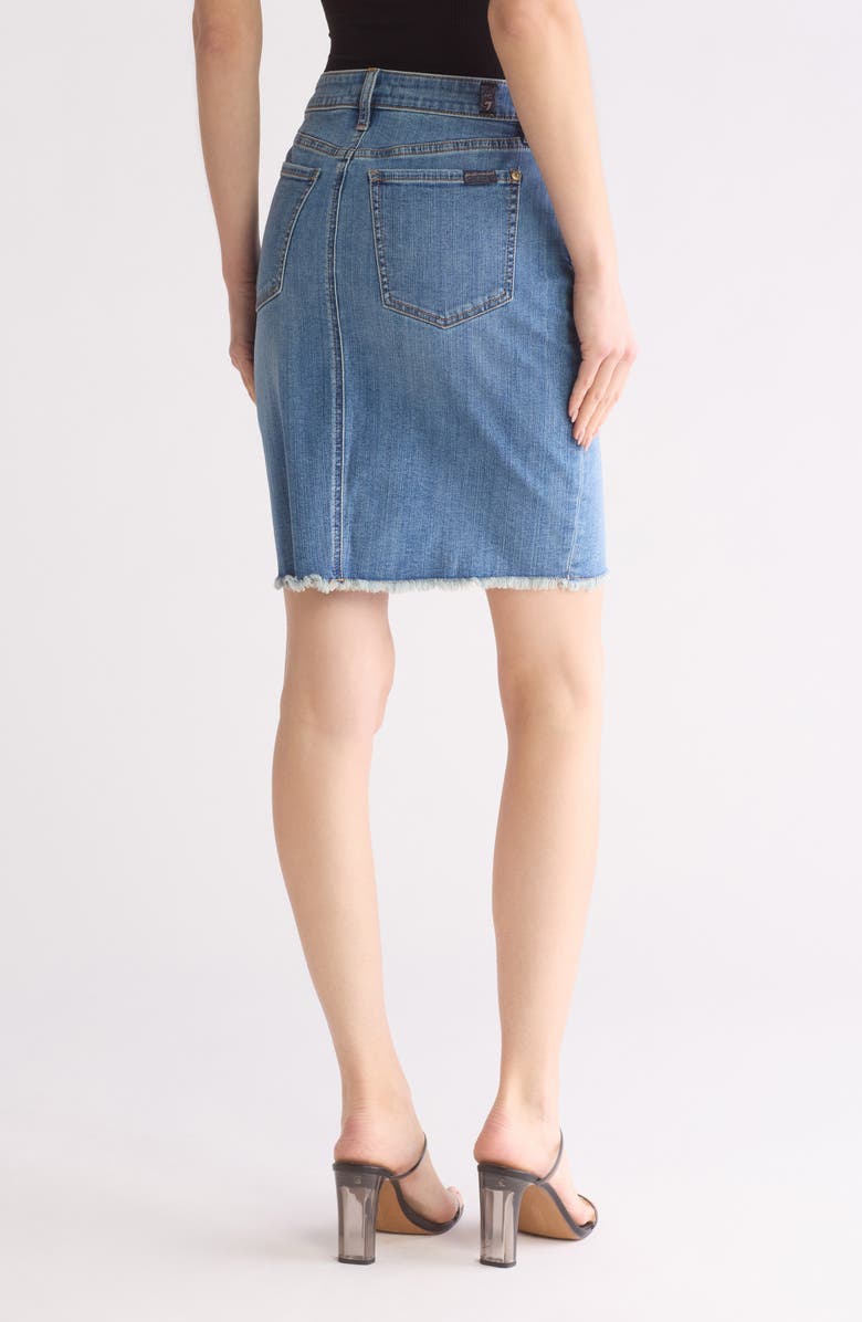 Seven Fray Hem Denim Pencil Skirt, Alternate, color, Saltwater W/ Vintage Fray Hem