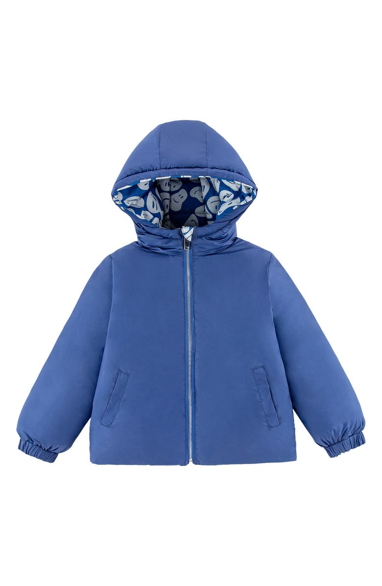 CALONIE Kids' Alex Reversible Down Hooded Puffer Jacket, Alternate, color, Blue
