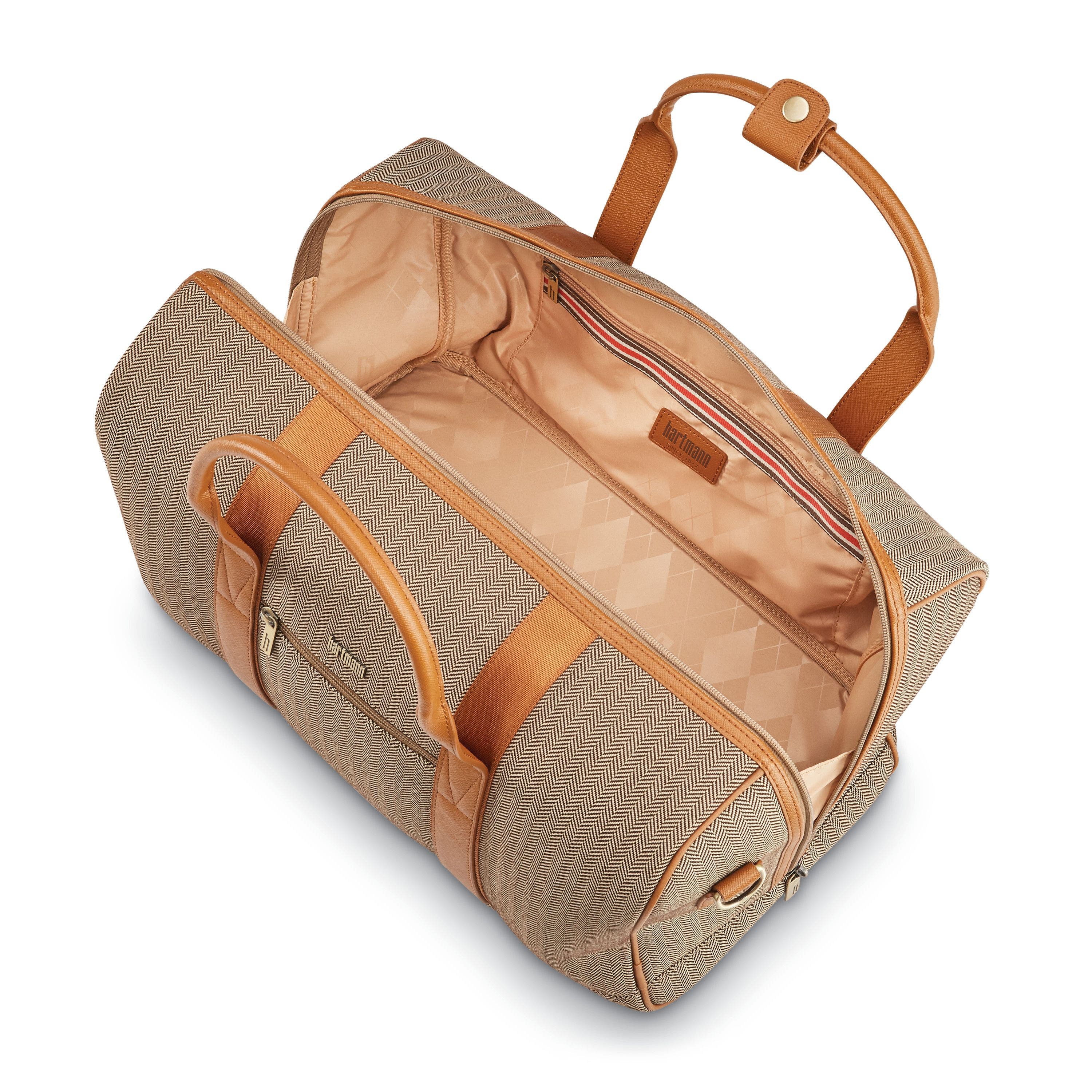 Herringbone Deluxe Weekend Duffel Bag, Alternate, color, Terracotta Herringbone