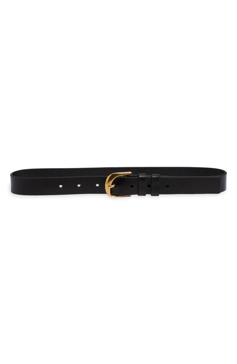 FRAME Twist Buckle Leather Belt, Main, color, Noir