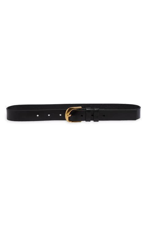 Twist Buckle Leather Belt