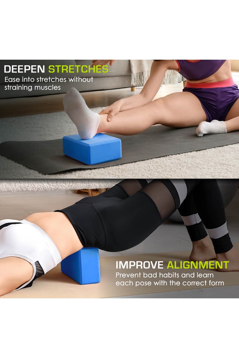 Foam Yoga Blocks, Alternate, color, Blue