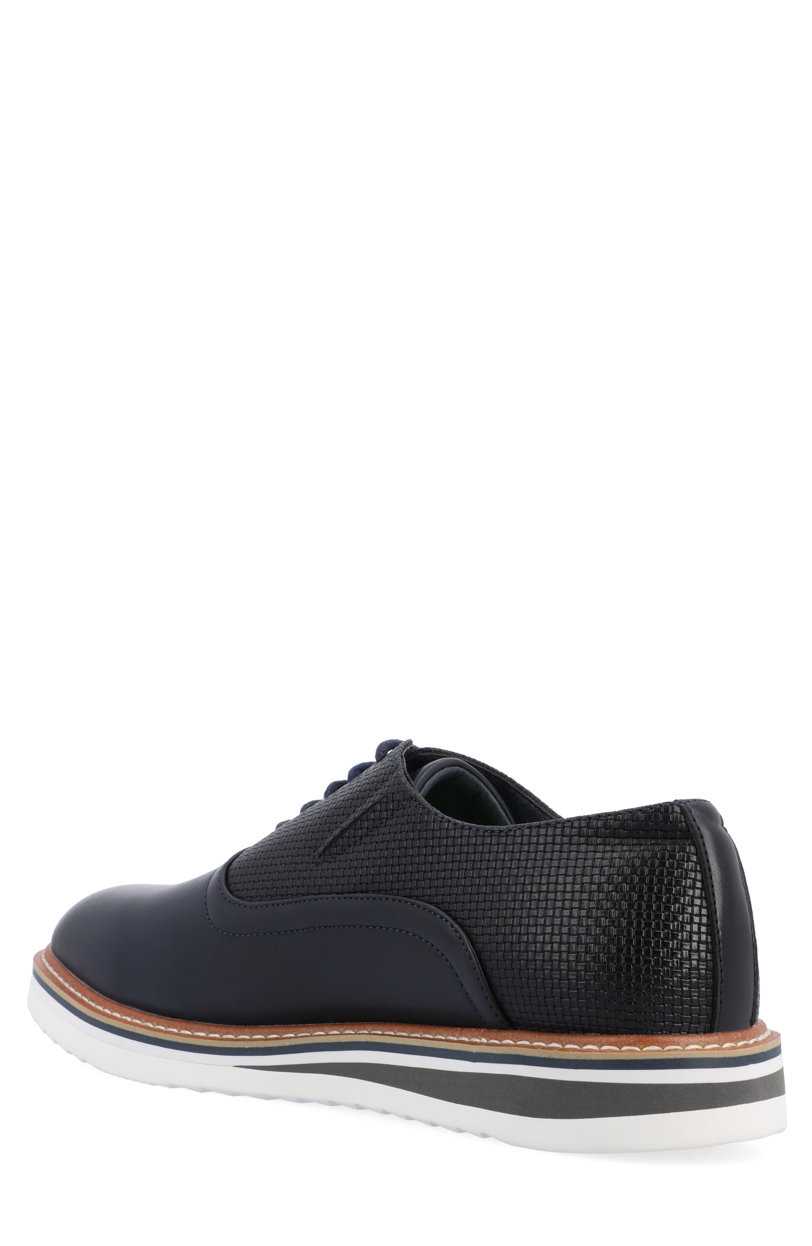 VANCE CO Weber Plain Toe Vegan Leather Oxford, Alternate, color, Navy