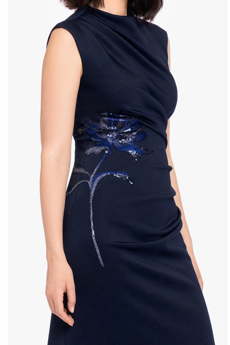 Sequin Appliqué Scuba Gown, Alternate, color, NAVY