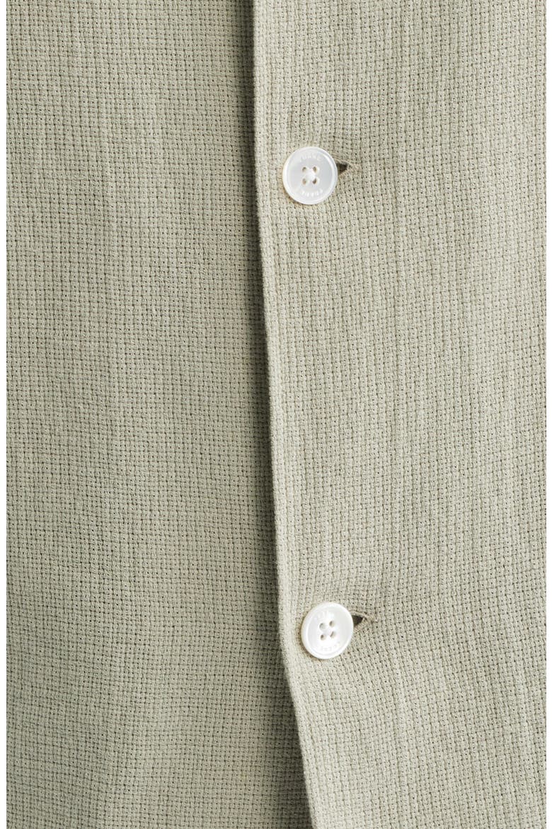 Open Weave Short Sleeve Button-Up Shirt, Alternate, color, MOSS GREEN