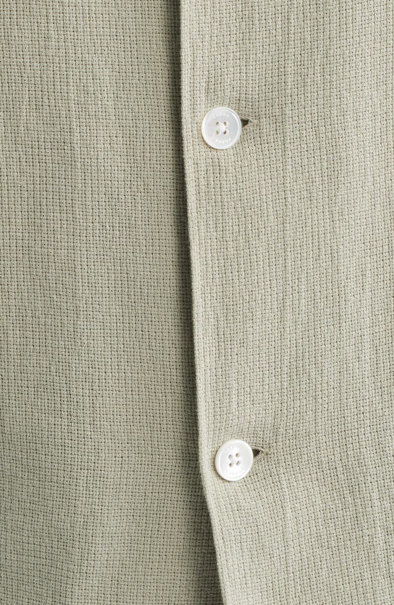FRAME Open Weave Short Sleeve Button-Up Shirt, Alternate, color, Moss Green