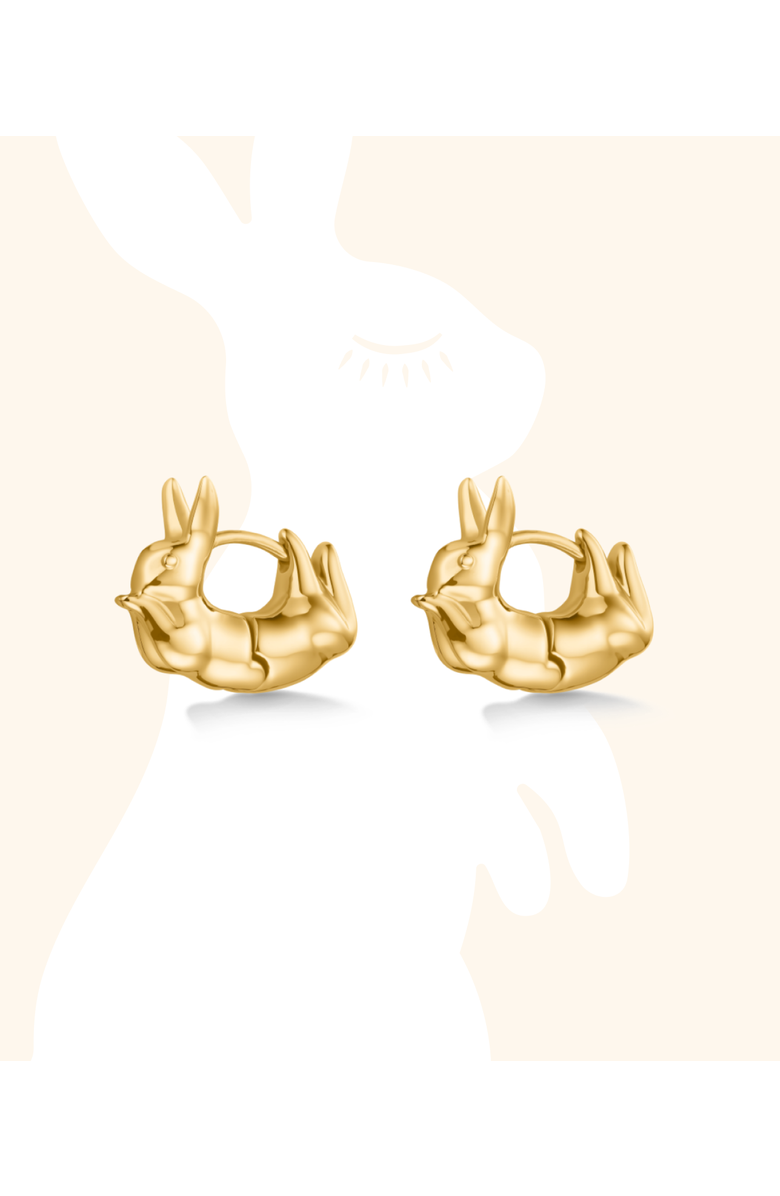 Hey Harper Rabbit Earrings, Main, color, Gold