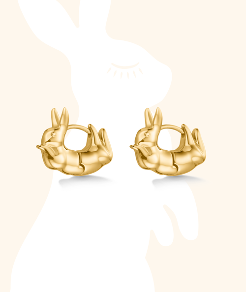 Hey Harper Rabbit Earrings in Gold 