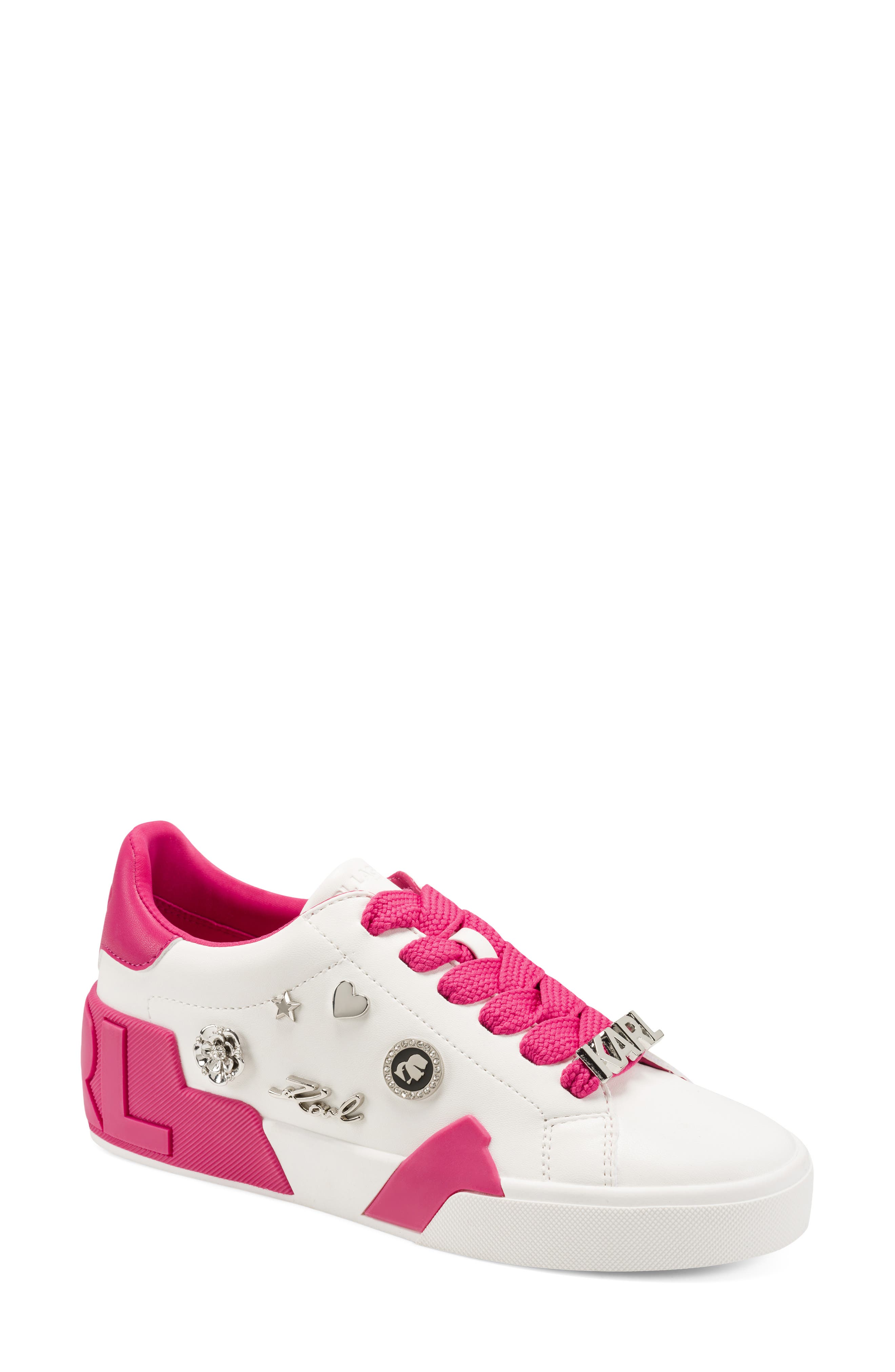Maddisen Faux Leather Sneaker, Main, color, WHITE