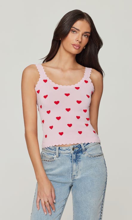 Lottie Hearts Intarsia Strap Tank