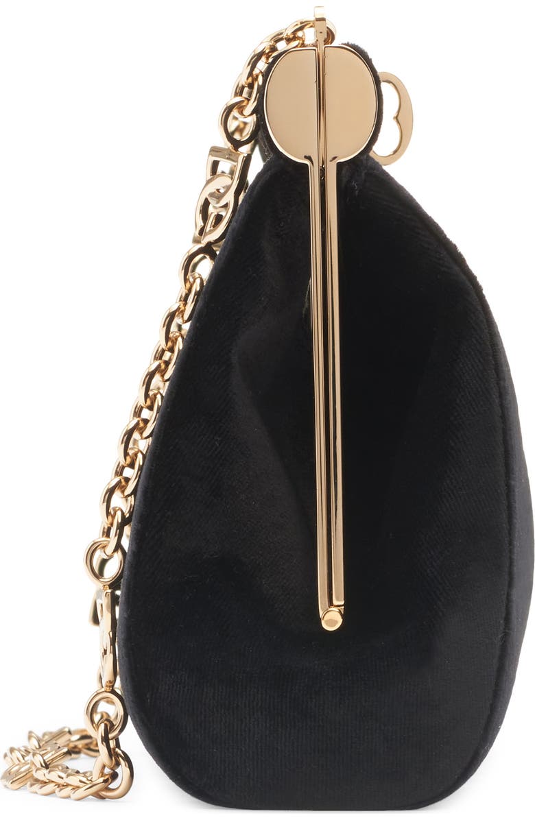 Dolce&Gabbana Medium Marlene Velvet Shoulder Bag, Alternate, color, 80999 Nero