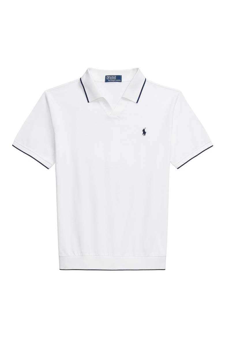 Jacquard Mesh Polo, Alternate, color, WHITE