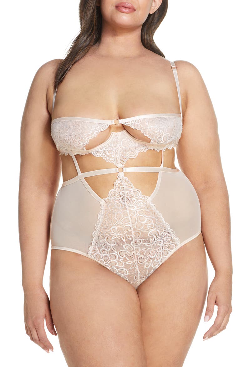 Violetta Underwire Teddy, Main, color, SILVER PEONY