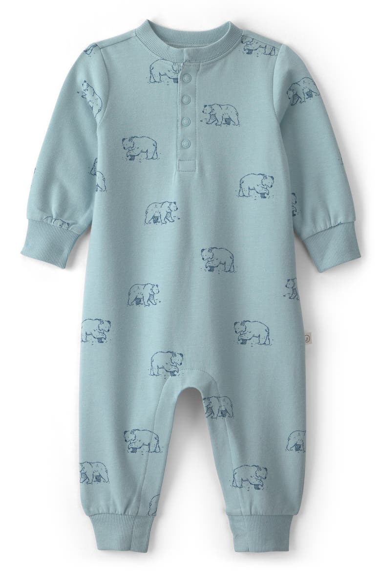 Kids' Bear Print Organic Cotton Blend Jumpsuit, Main, color, LP BLUE BEAR