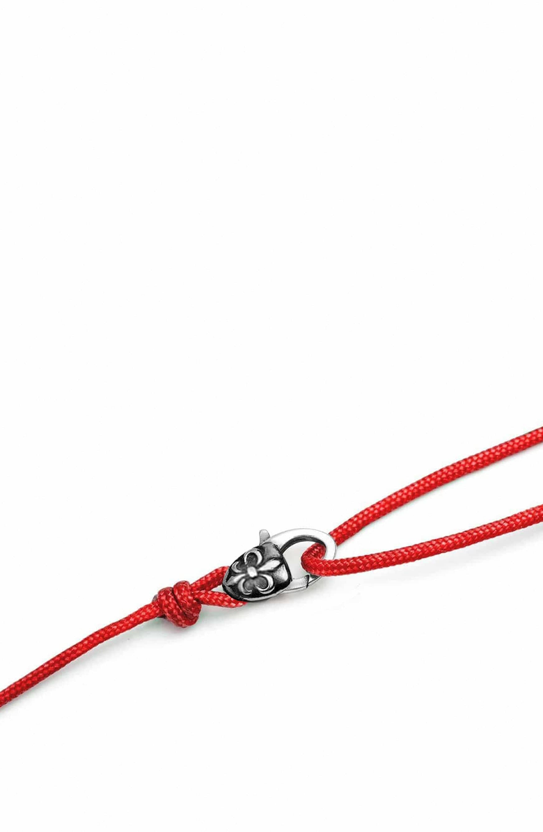 Nialaya Wrap-Around Lock String Bracelet, Main, color, Red/Silver