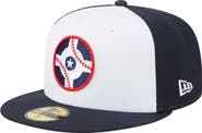 New Era Men's New Era White/Navy Indianapolis Indians Authentic Collection 59FIFTY Fitted Hat