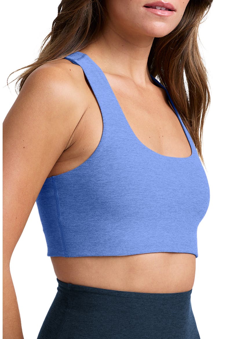 Space Dye Simplicity Racerback Sports Bra, Alternate, color, WILD FLOWER BLUE HEATHER