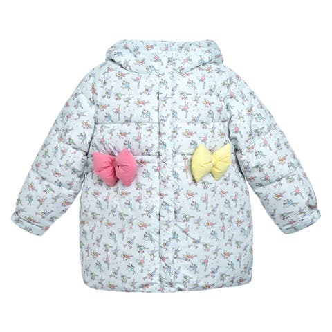 Floral Bow Hooded Coat (Toddler & Little Kid)